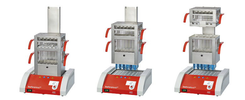 Kjeldahl Blockaufschluss-Systeme - Aufschlussapparatur für 100 ml und 250 ml Gefäße mit Lift (K-Block mit automatischem Lift)
